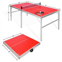 Load image into Gallery viewer, Portable Mid Sized Foldable Indoor Table Tennis Ping Pong Table