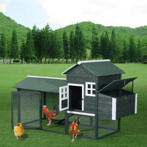 Large Spacious Portable Wooden Backyard Chicken Coop 84"