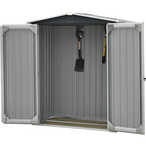 Hanover Large Outdoor Backyard Metal Storage Cabin House Shed 70"