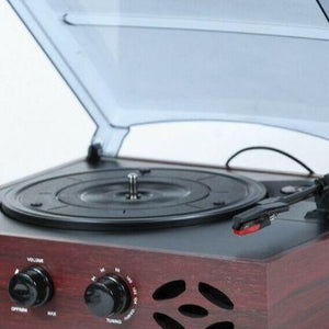 Portable Vintage Vinyl Record Turntable Player With Speakers