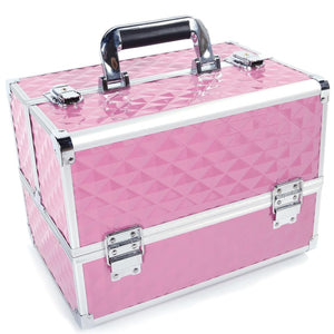 Large Compact Traveling Makeup Organizer Suitcase Box