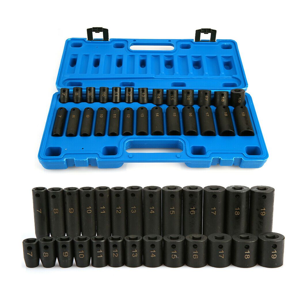 Ultimate 6 Point Wrench Metric Impact Socket Set 3/8
