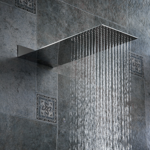 Square Rainfall Ceiling Shower Head Stainless Steel | Zincera
