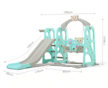 Load image into Gallery viewer, 3 in 1 Kids Swing Set Playhouse With Slide | Zincera