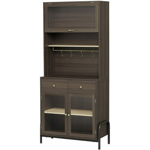 Large Freestanding Wooden Kitchen Pantry Storage Cabinet Closet