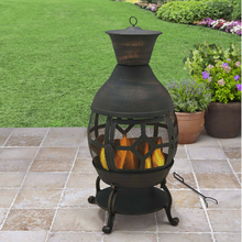 Load image into Gallery viewer, Modern Outdoor Cast Iron Chimenea Fireplace