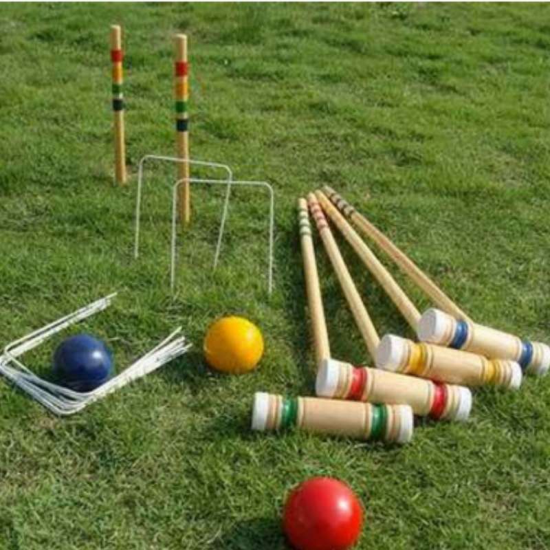 Premium Wooden Croquet 4 Players Game Set | Zincera