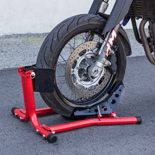 Load image into Gallery viewer, Heavy Duty Upright Motorcycle Front / Rear Wheel Chock Stand