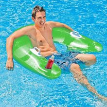 Load image into Gallery viewer, Premium Inflatable Floating Pool Lounge Chair With Cup Holder | Zincera