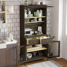 Load image into Gallery viewer, Large Freestanding Wooden Kitchen Pantry Storage Cabinet Closet