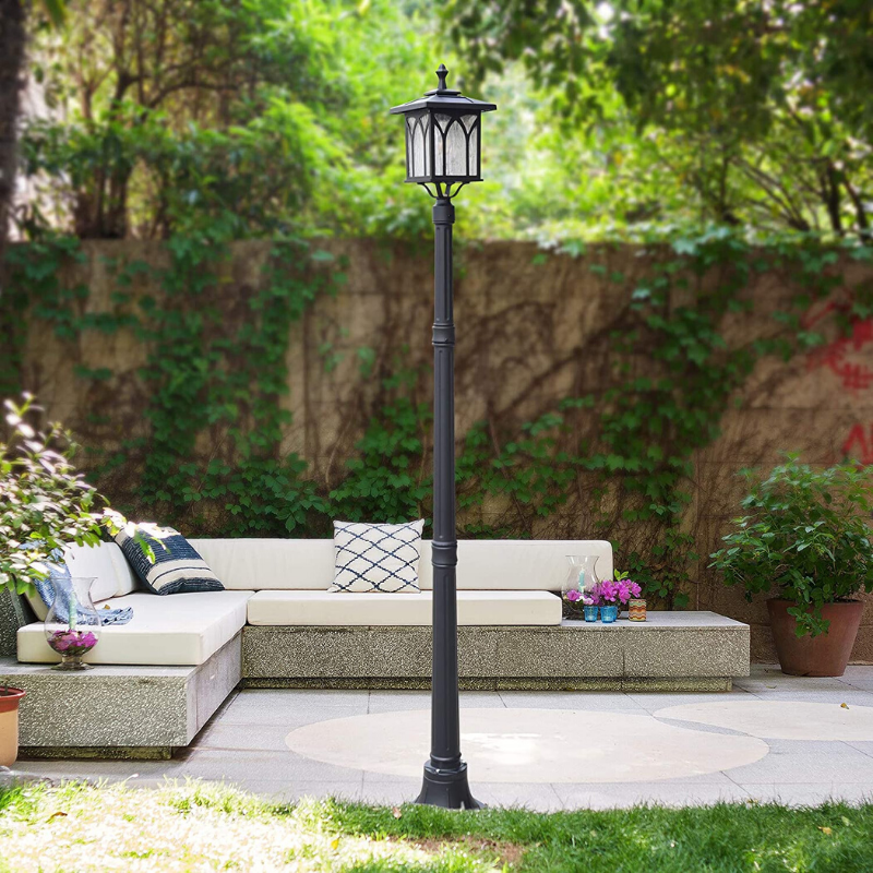 Premium Outdoor Solar Yard Light Lamp Post Fixture | Zincera