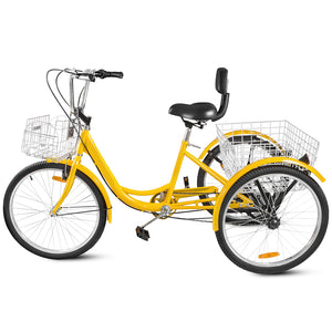 Premium Folding Three Wheel Adult Tricycle Bike With Basket