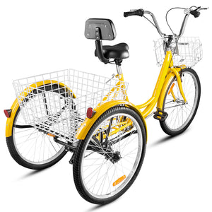 Premium Folding Three Wheel Adult Tricycle Bike With Basket