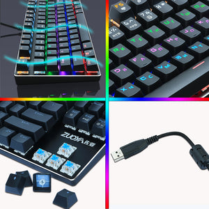 Rainbow RGB Mechanical Gaming Keyboard For PC | Zincera