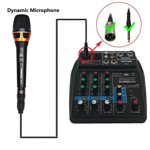 Small Audio Sound Digital Microphone Mixer 48V | Zincera