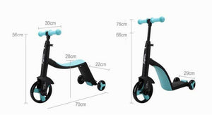 2 in 1 Kids 3 Wheel Scooter And Tricycle Combo | Zincera