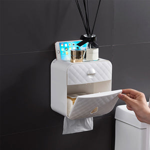 Wall Mounted Toilet Paper Holder With Shelf Storage | Zincera