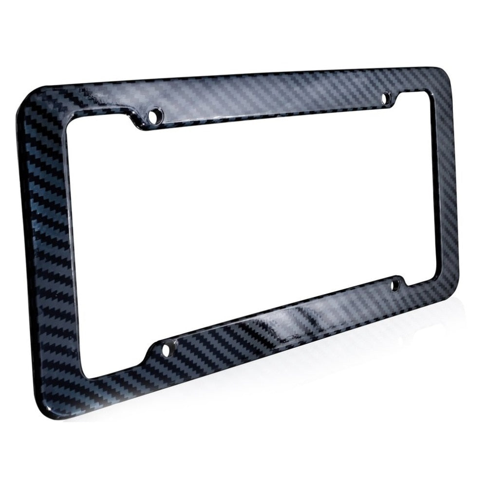 Premium Carbon Fiber Black Vehicle License Plate Holder Frame | Zincera