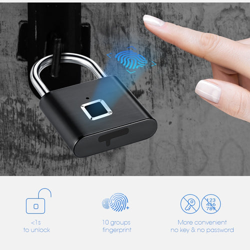 Smart Fingerprint Biometric Padlock | Zincera