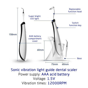 Dental Ultrasonic Plaque/Tartar Scaler & Calculus Stain Remover | Zincera