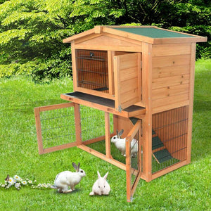 Large Indoor Outdoor Rabbit Hutch Cage House 40in | Zincera
