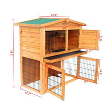 Load image into Gallery viewer, Large Indoor Outdoor Rabbit Hutch Cage House 40in | Zincera