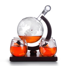 Load image into Gallery viewer, Ultimate Globe Whiskey Decanter Set With 4 Glasses