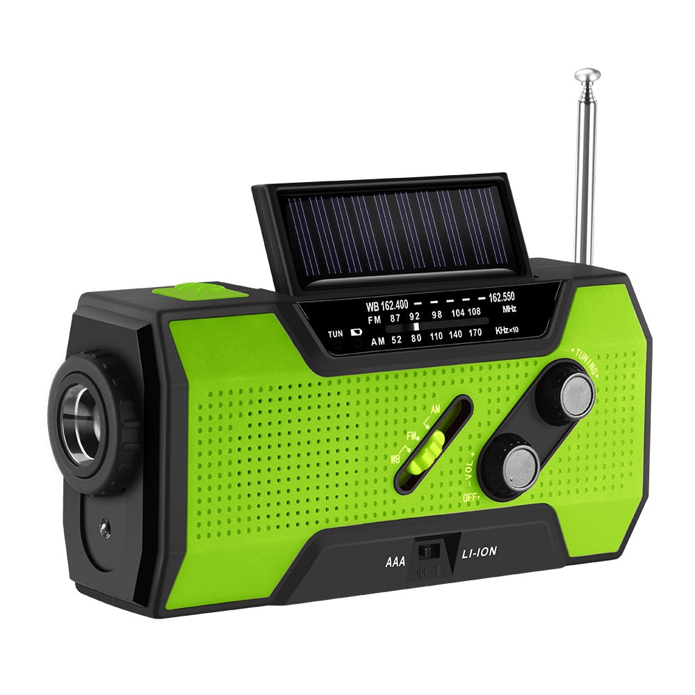 Solar Powered Emergency Hand Crank Survival Radio | Zincera