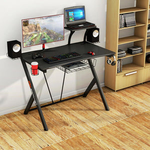 Large Corner Gaming Black Computer Desk 52" | Zincera
