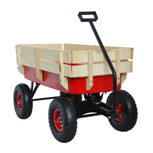 Heavy Duty Outdoor Foldable Kids Red Wagon | Zincera