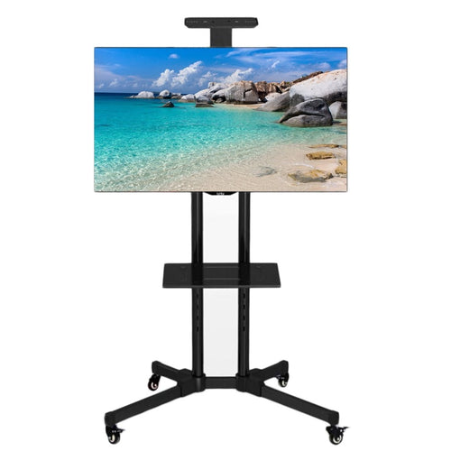 Premium Adjustable Universal Rolling Swivel TV Stand Cart | Zincera