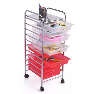 Heavy Duty 10 Drawer Rolling Storage Organizing Cart | Zincera