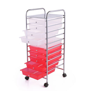 Heavy Duty 10 Drawer Rolling Storage Organizing Cart | Zincera