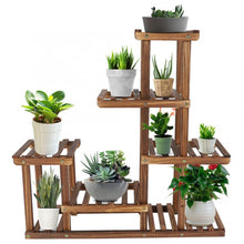 Load image into Gallery viewer, Large Multi Tiered Indoor Wooden Plant Stand