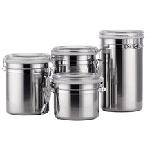 Load image into Gallery viewer, Stainless Steel Kitchen Storage Canister Set 4pcs | Zincera