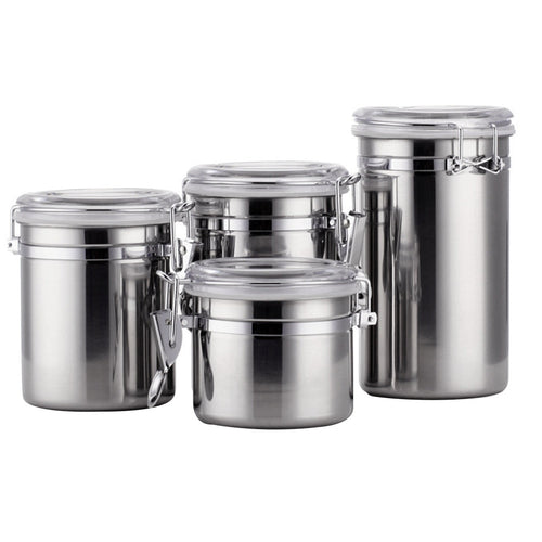 Stainless Steel Kitchen Storage Canister Set 4pcs | Zincera