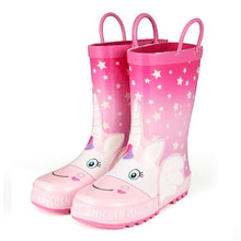 Load image into Gallery viewer, Comfortable Girls&#39; Unicorn Waterproof Rain Boots