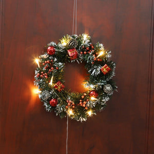 Artificial LED Lighted Christmas Hanging Wreath