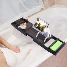 Load image into Gallery viewer, Large Spacious Bamboo Bathtub Caddy Tray