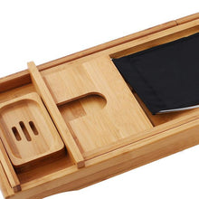Load image into Gallery viewer, Large Spacious Bamboo Bathtub Caddy Tray