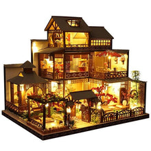 Load image into Gallery viewer, Large LED Glowing Modern Wooden DIY Doll House
