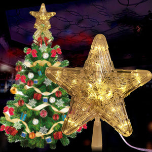 Lighted Glowing LED Christmas Tree Star Topper
