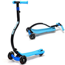 Load image into Gallery viewer, Kids Curved Foldable Riding Kick Scooter