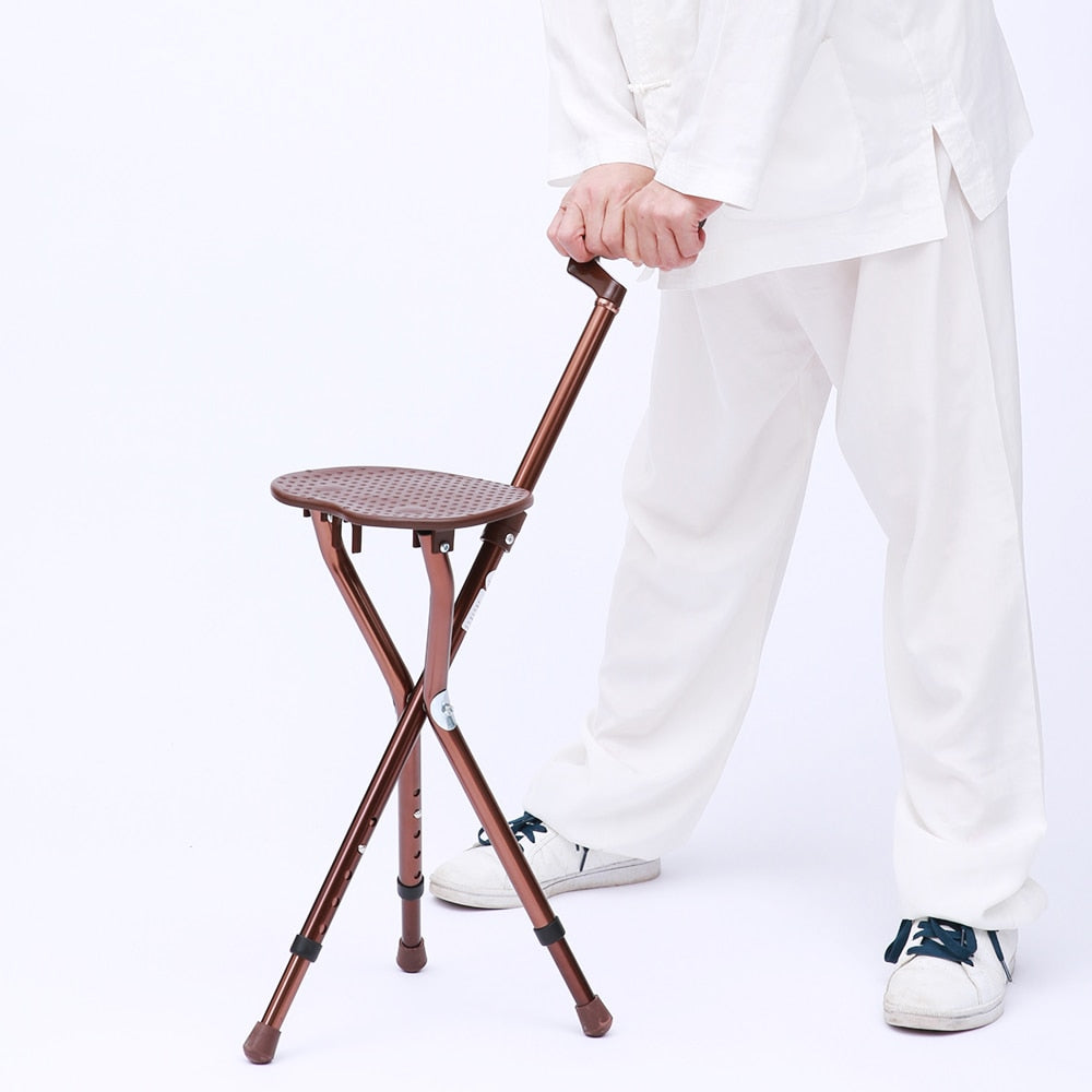 Portable Walking Cane Seat Heavy Duty & Foldable | Zincera