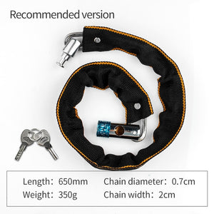Foldable Bike Chain Cable Metal Lock | Zincera