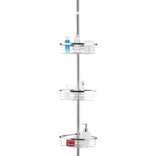 Load image into Gallery viewer, Tension Pole Standing Corner Shower Caddy | Zincera