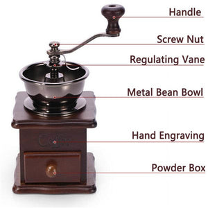 Antique Manual Hand Coffee Burr Grinder | Zincera