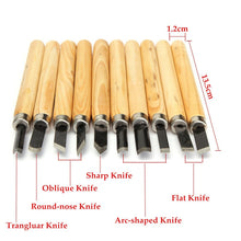 Load image into Gallery viewer, Wood Carving Chisel Knife Set 10 Pcs | Zincera