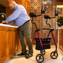 Load image into Gallery viewer, Deluxe Stand Upright Padded Senior Walker Rollator