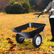 Load image into Gallery viewer, Heavy Duty Two Wheel Steel Garden Wheelbarrow